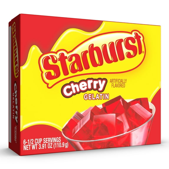 Starburst Cherry Gelatin Mix, 6 Servings, 3.91 oz Cardboard Box (Pack of 3)
