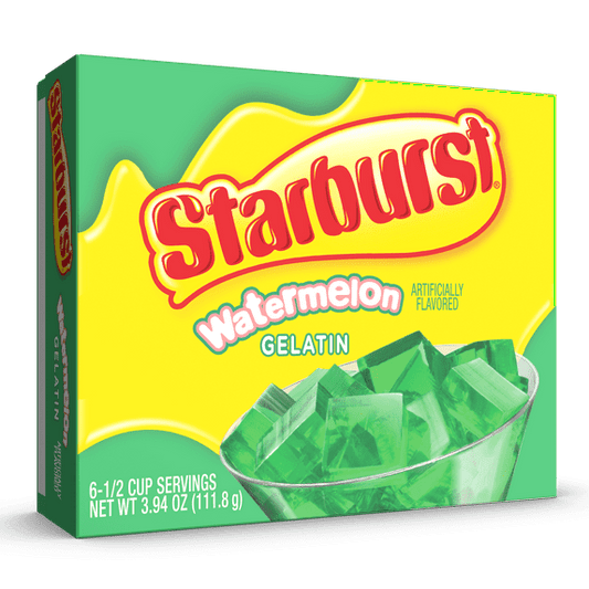 Starburst Watermelon Gelatin Dessert Mix, Fat-free, 6 Servings, 3.94 oz Cardboard Box(Pack of 3)