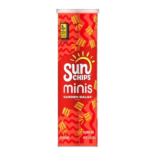 SunChips Minis Garden Salsa Flavored Canister, 3.75 oz, Pack of 3