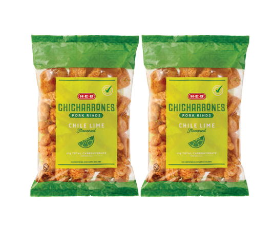 H‑E‑B Chicharrones Pork Rinds - Chile Lime, 5oz (Pack of 2)