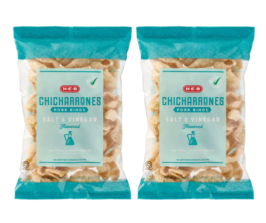 H‑E‑B Chicharrones Pork Rinds - Salt & Vinegar, 5oz (Pack of 2)