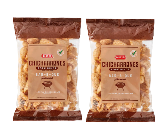 H‑E‑B Chicharrones Pork Rinds - Bar-B-Que (Pack of 2)