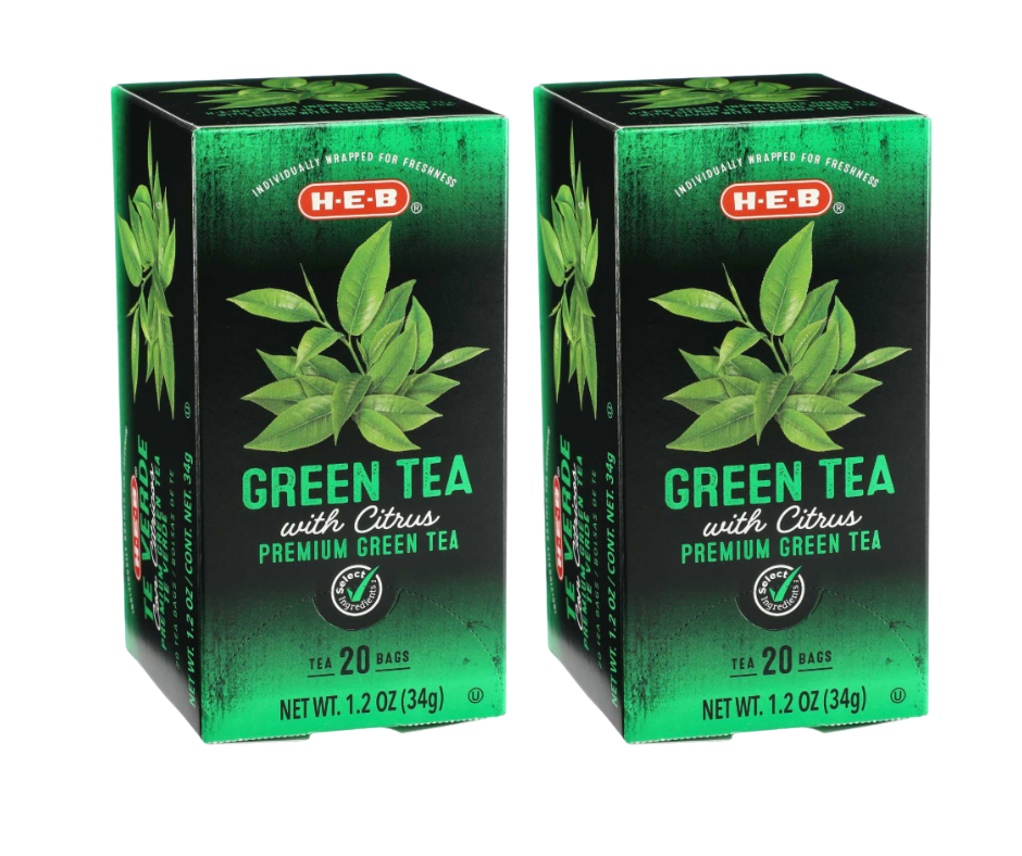 H‑E‑B Green Tea with Citrus Premium Tea Bags, 20ct, 1.02 oz (Pack of 2)