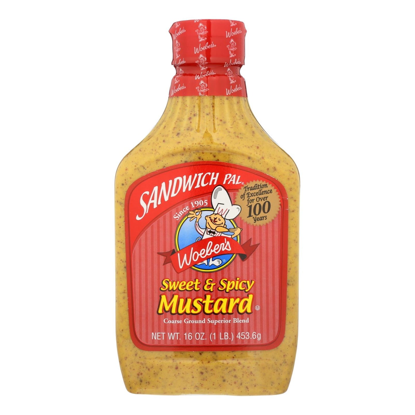 Woeber's Sandwich Pal Sweet and Spicy Mustard, 16 oz.