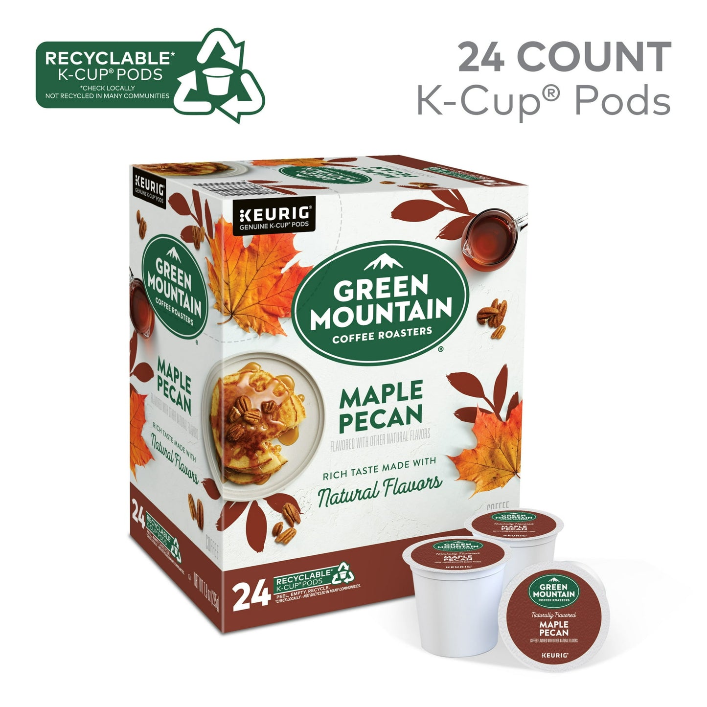 Green Mountain Coffee Roasters, Maple Pecan Light Roast K-Cup Coffee Pods, 24 Count