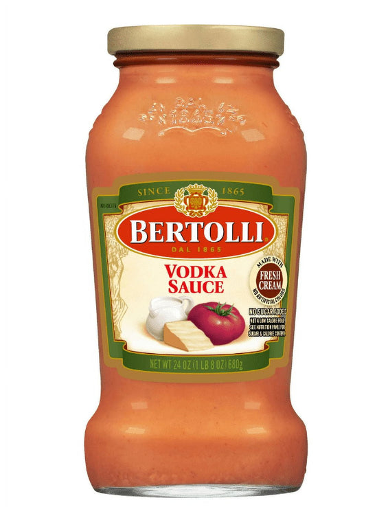 Bertolli Vodka Pasta Sauce, 24 oz, Made with Vine-Ripened Tomatoes and Fresh Cream (Pack of 4)