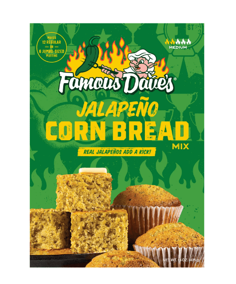 Famous Dave's Jalapeno Cornbread Mix, 15 oz (Pack of 4)
