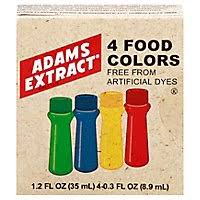 Adams Extract 4 Natural Food Colors, 1.2 fl oz