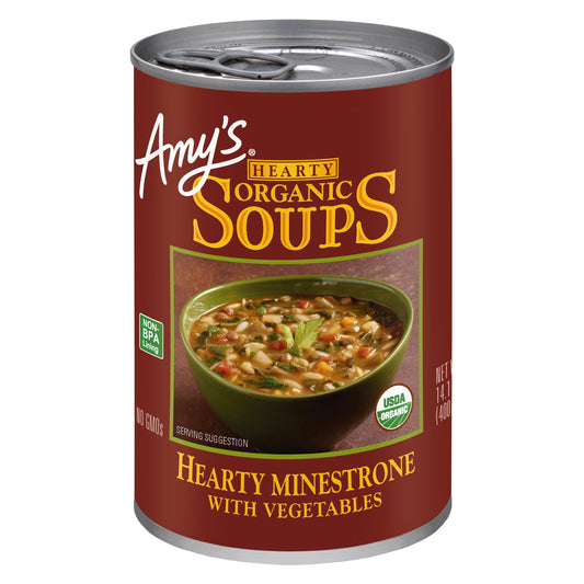 Amy's Organic Hearty Minestrone with Vegetables, 14.1 oz, Pack of 2