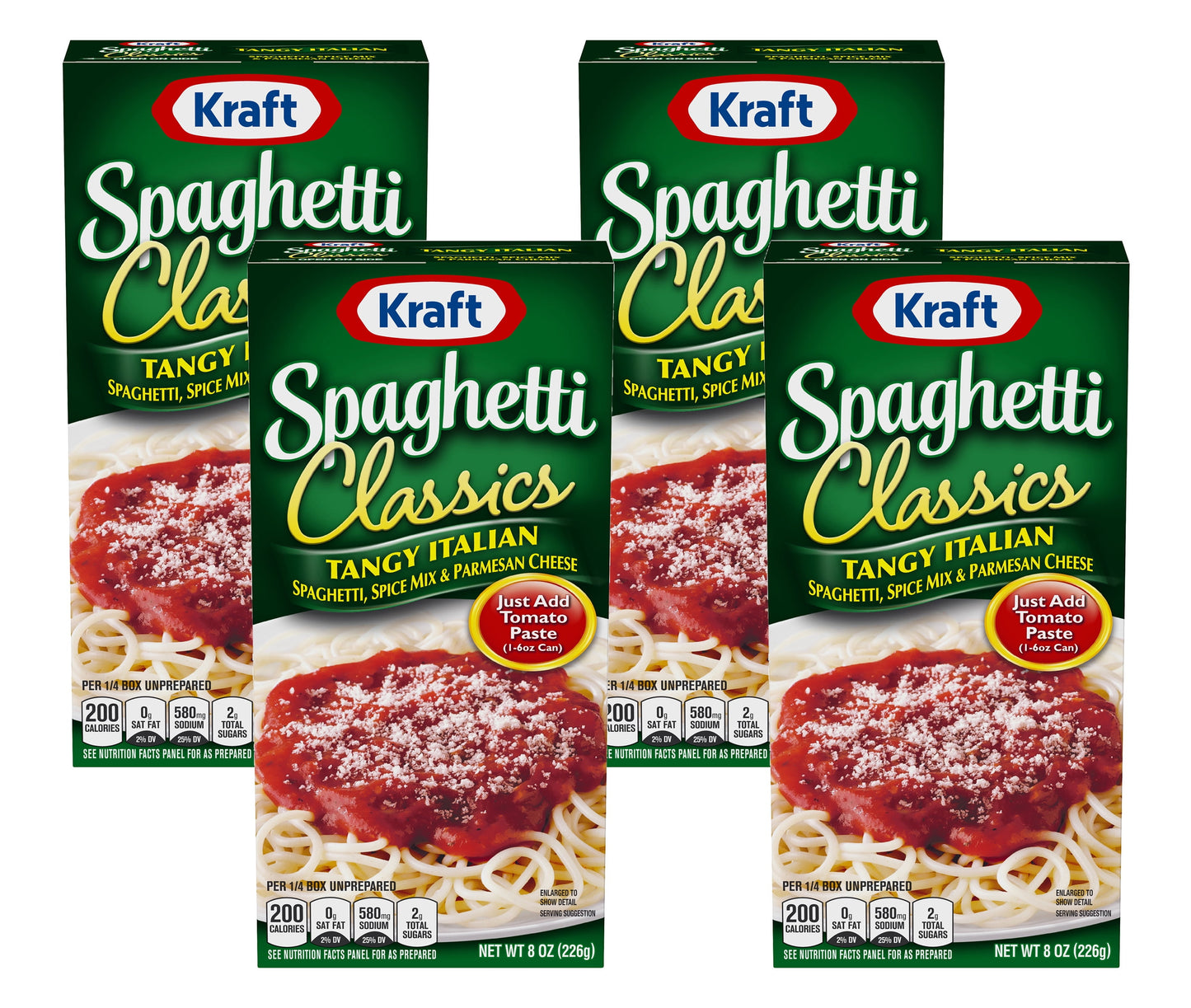 Kraft Spaghetti Classics, Tangy Italian, 8 oz (Pack of 4)