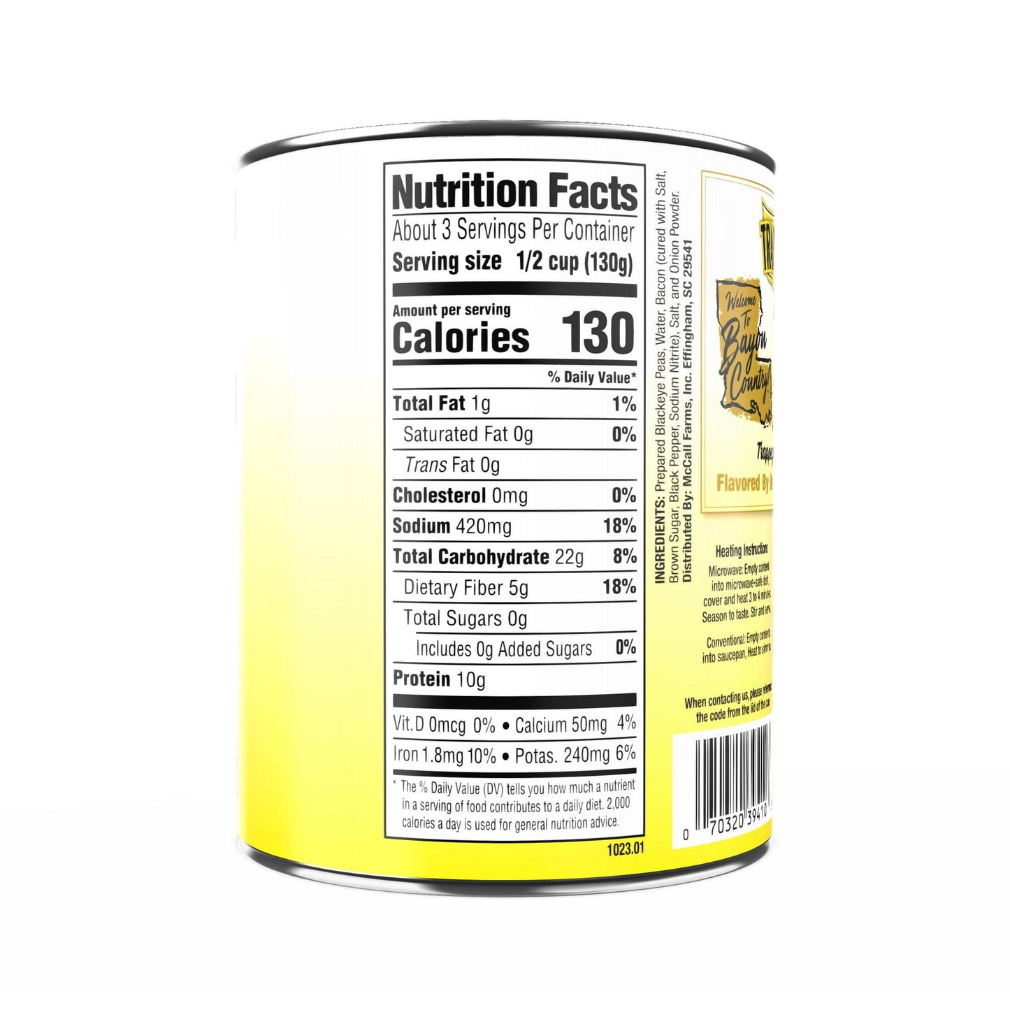 Trappey’s Black Eye Peas Flavored with Slab Bacon, 15.5 oz., Can