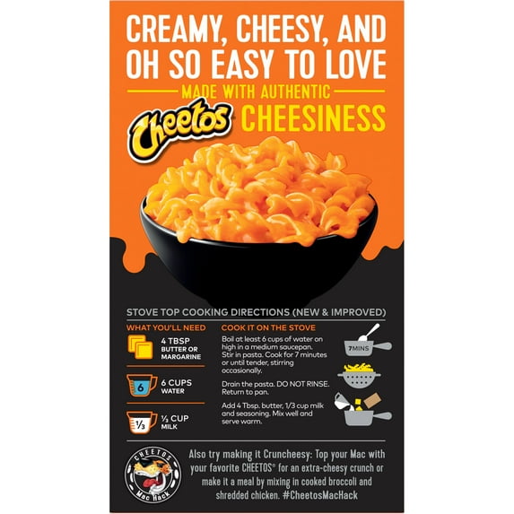 Cheetos Mac N Cheese Pasta with Flavored Sauce Bold & Cheesy Flavor, 5.9 oz Box (Pack of 2)