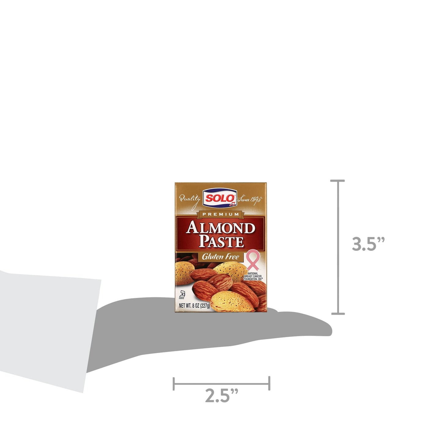 Solo Gluten-Free Almond Paste, Baking Mix Box 8 oz (Pack of 3)