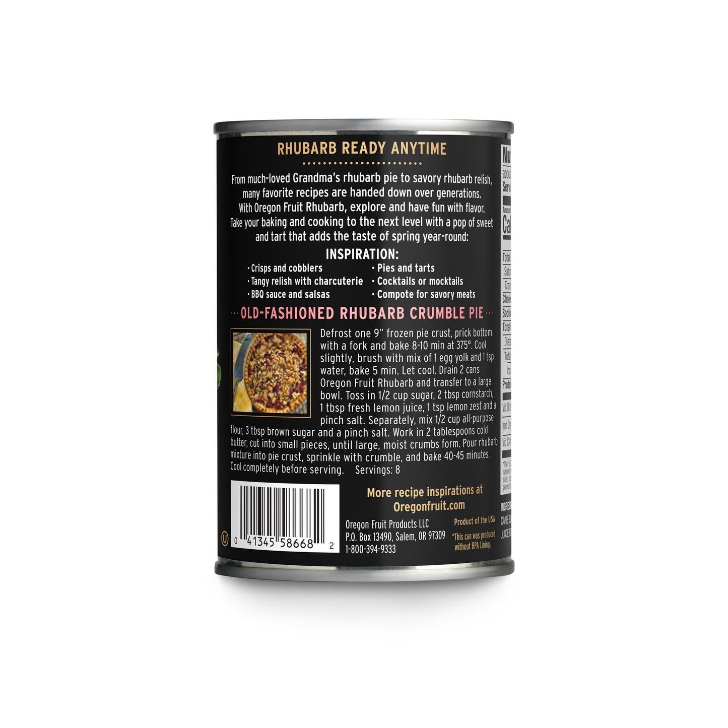 Oregon Fruit Rhubarb Slices in Extra Light Syrup, 14.6 oz Can (Pack of 3)