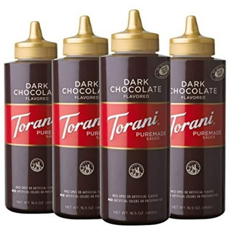 Torani Puremade Sauce, Dark Chocolate, 16.5 Ounces (Pack Of 4)