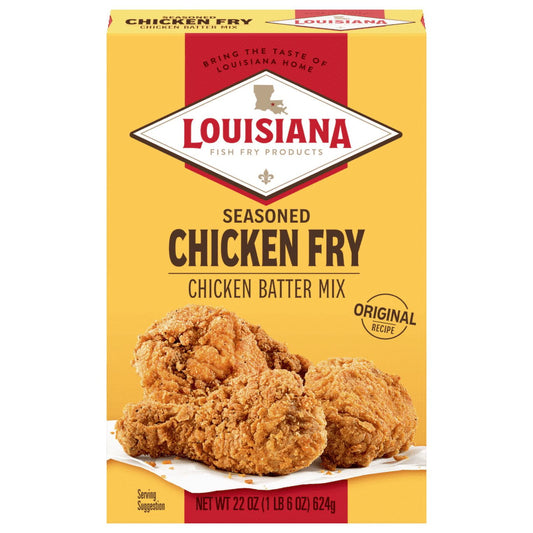 Louisiana Fish Fry Products Crispy Seasoned Chicken Fry Coating Powder Mix, 22 oz Box (Pack of 4)
