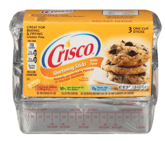 Crisco Butter Flavor Shortening Baking Sticks 20oz (Pack of 2)