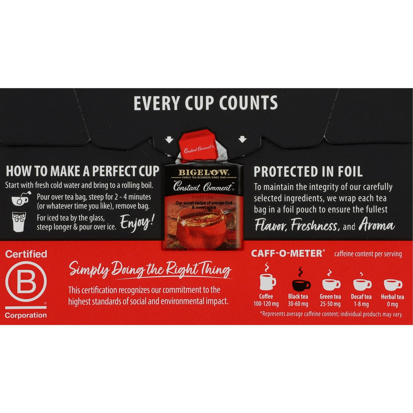 Bigelow Constant Comment, Black Tea Bags, 20 Count, 1.18 oz