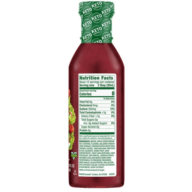Walden Farms Raspberry Vinaigrette Dressing, 12 oz. Bottle, Keto and Kosher, Natural Sweet Tangy Flavor