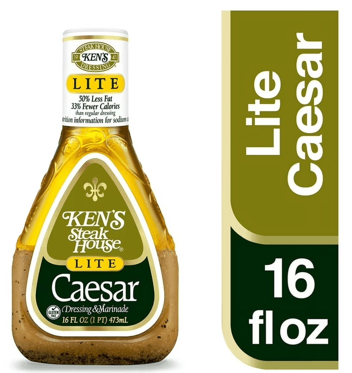 Ken's Steak House Lite Caesar Salad Dressing & Marinade 16 fl oz (Pack of 4)