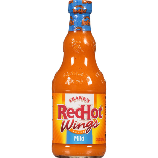 Frank's RedHot Kosher Mild Wings Hot Sauce, 12 fl oz Bottle (Pack of 4)