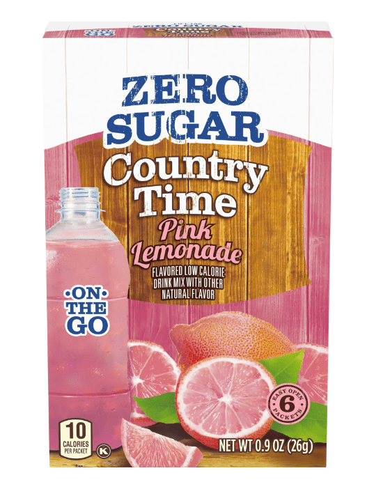 Country Time Zero Sugar Pink Lemonade Sugar Free Drink Mix Singles, 6 ct On-the-Go Packets (Pack of 5)