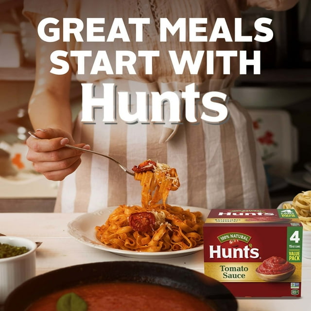 Hunt's 100% Natural Tomato Sauce, 15 oz Can, 4 Count