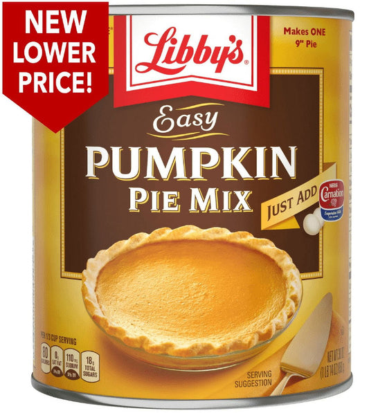 Libby's Easy Whole Pumpkin Pie Mix All Natural No Preservatives, 30 oz, 10 Servings (Pack of 4)