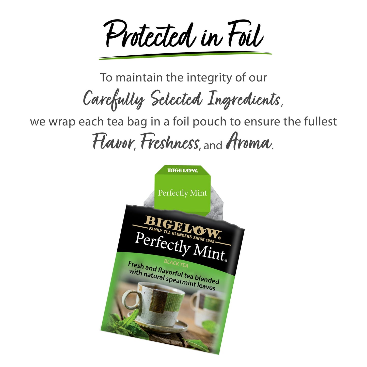 Bigelow Perfectly Mint, Black Tea Bags, 20 Count, 1.18 oz