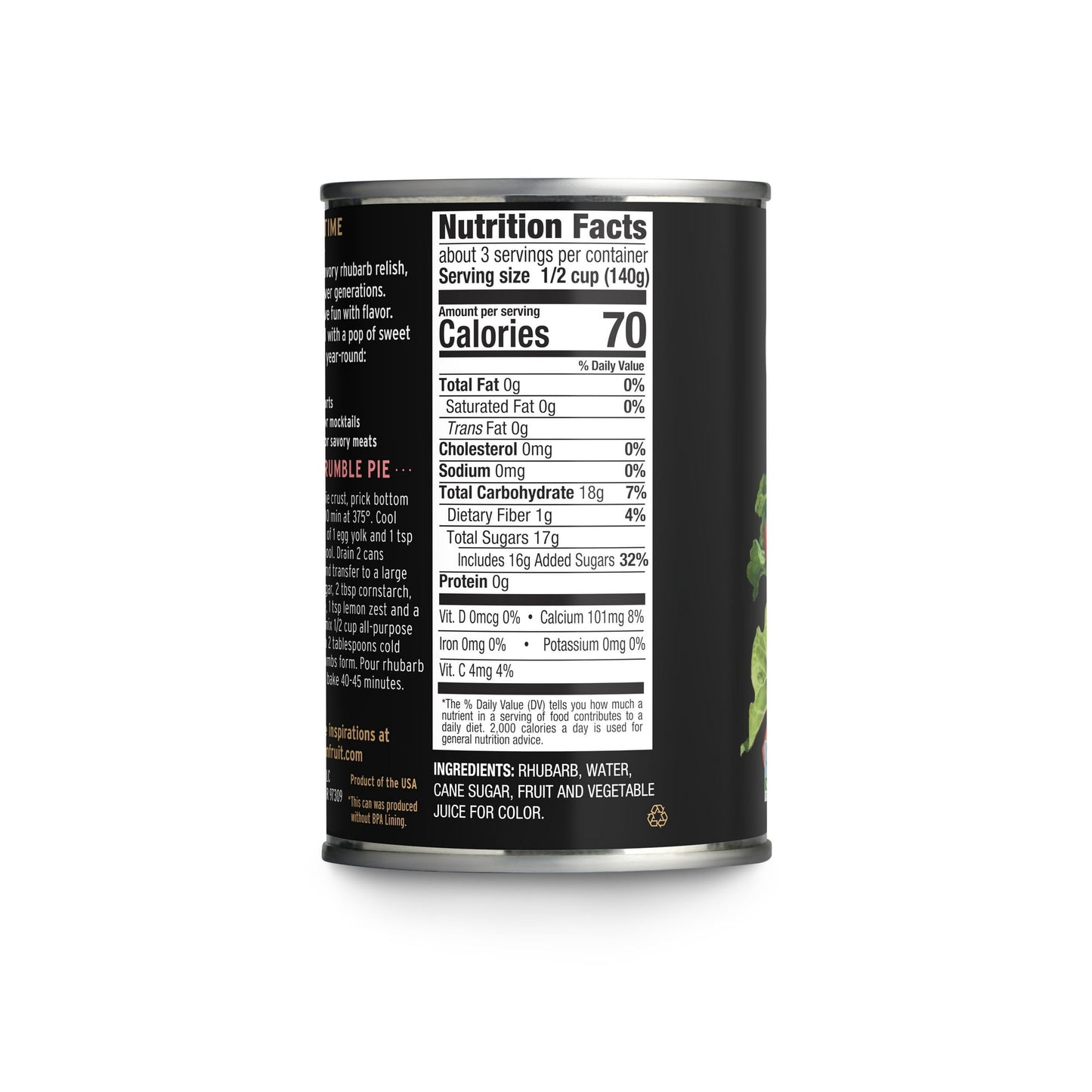 Oregon Fruit Rhubarb Slices in Extra Light Syrup, 14.6 oz Can (Pack of 3)