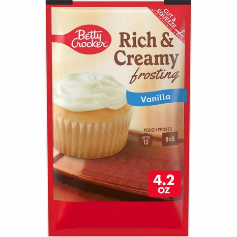 Betty Crocker Frosting, Vanilla, Rich & Creamy, 4.2 oz (Pack of 4)